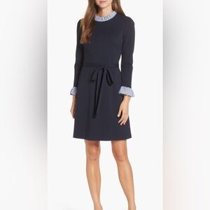 Long Sleeve Ruffle Detail Shirtdress